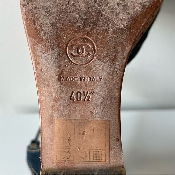 Chanel Denim Wedge Sandals - Picture 14 of 15